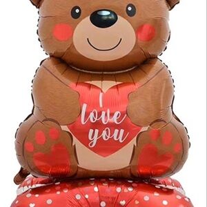 Valentines Day Giant Standing Teddy Bear Balloon 58 Inches Tall